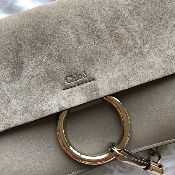 NEW Chloe Small Faye Motty Grey Leather Suede Bag - Picture 4 of 8